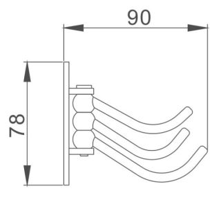 Крючок для ванной комнаты Haiba HB208-3 хром